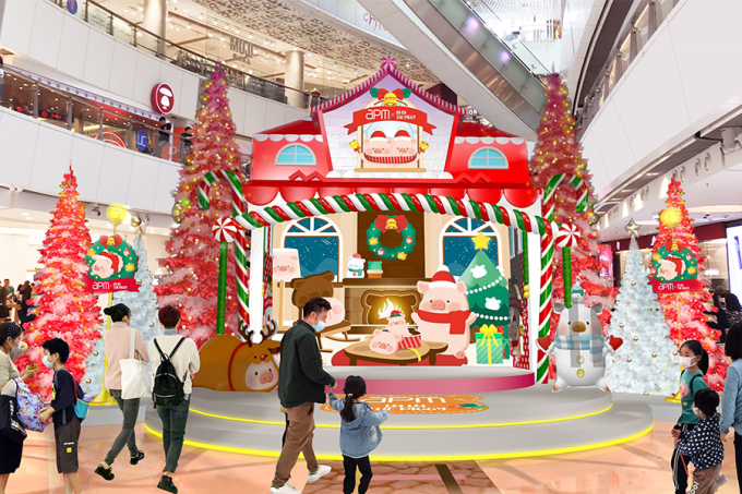 2021聖誕新年好去處｜apm罐頭豬LuLu聖誕樹商場裝飾｜盲盒期間限定店