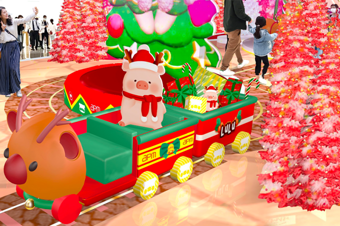 2021聖誕新年好去處｜apm罐頭豬LuLu聖誕樹商場裝飾｜盲盒期間限定店