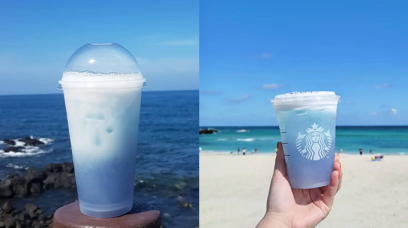 代你去旅行｜韓國濟洲限定超美藍白漸變Starbucks飲品「Snowing白鹿潭」