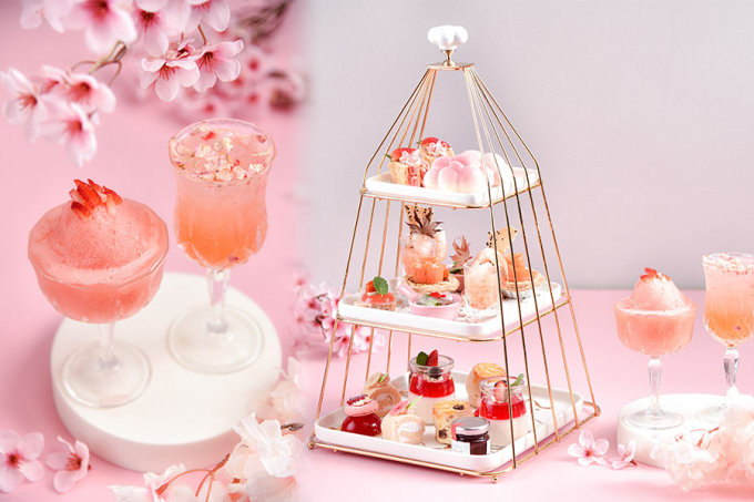下午茶外賣推薦｜Angel & Devil櫻花tea set！梅酒啫喱馬卡龍、栗子士多啤梨千層酥