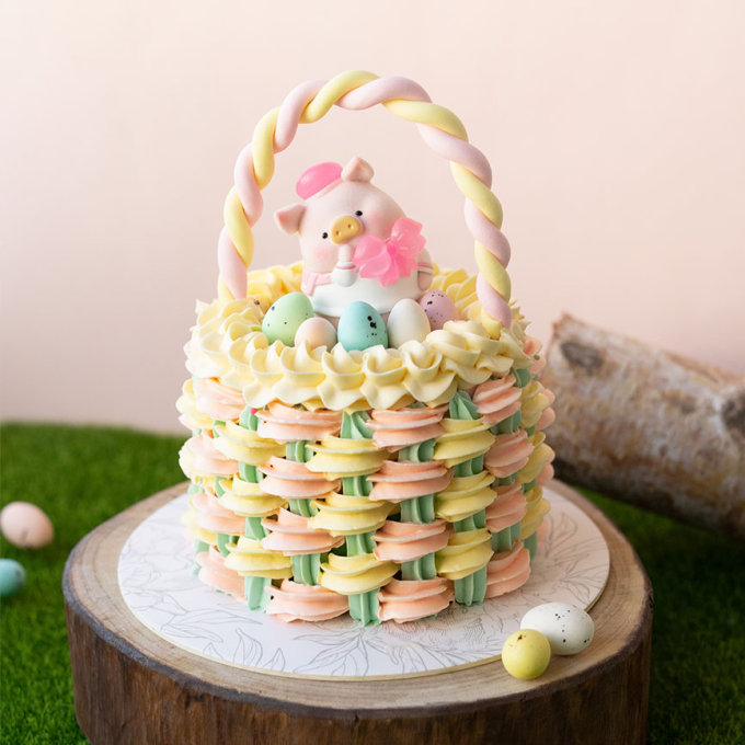 復活節甜品推薦｜Vive Cake Boutique聯乘LuLu豬復活蛋籃子蛋糕