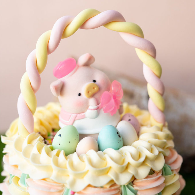 復活節甜品推薦｜Vive Cake Boutique聯乘LuLu豬復活蛋籃子蛋糕