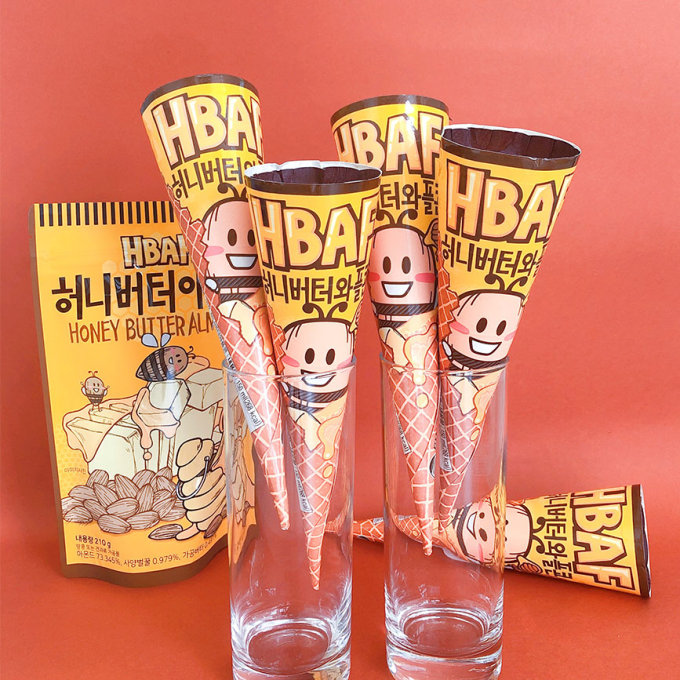 韓國直送｜小蜜蜂HBAF杏仁推出雪糕甜筒！香甜蜂蜜配牛油杏仁