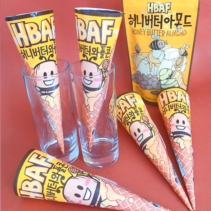 韓國直送｜小蜜蜂HBAF杏仁推出雪糕甜筒！香甜蜂蜜配牛油杏仁