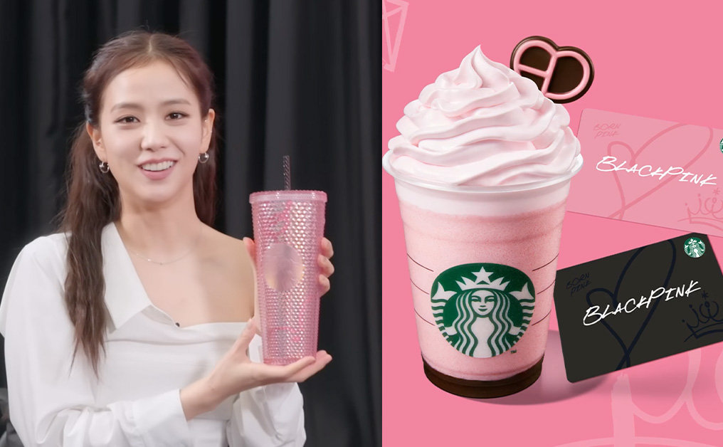 BLACKPINK+Starbucks聯乘系列登場！別注版BLACKPINK草莓朱古力忌廉星冰樂、Lisa最愛首推粉紅色水鑽不鏽鋼凍杯、BLACKPINK配色循環再造咖啡杯