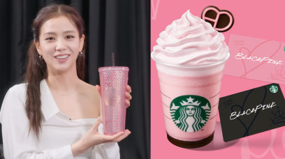 BLACKPINK+Starbucks聯乘系列登場！別注版BLACKPINK草莓朱古力忌廉星冰樂、Lisa最愛首推粉紅色水鑽不鏽鋼凍杯、BLACKPINK配色循環再造咖啡杯